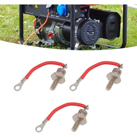 Lot de 3 Pièces Accessoires pour Générateur Diesel Diode ZX25-12 avec Fils 25A Rouge Positif-KZQ (1/2)
