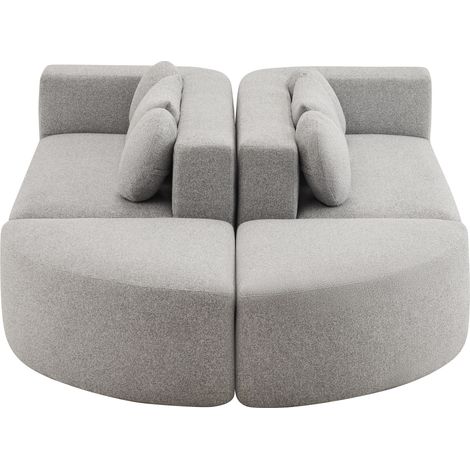 Canapé modulable avec fonction lit, tissu chenille gris, dimensions 292 x 165 x 68 cm (1/5)