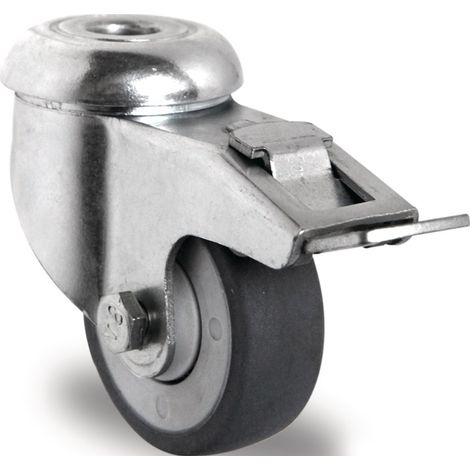 PROMAT Lenkrolle mit Totalfeststeller Rad-Ø 50 mm Tragfähigkeit 50 kg mit Rück (1/2)