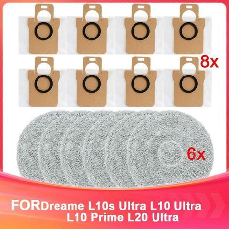 LAN Staubbeutel und Wischtücher für Dreame L10S Ultra, L10 Ultra, L10 Prime und L20 Ultra Wischmopps, Staubsaugerbeutel und Feuchtmopps (1/5)