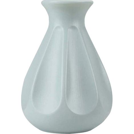 Vase - Plastique - 13,5 x 13,5 x 20 cm - Diamètre 6 cm - Blanc - Décoration Intérieure - 1 Pièce (1/5)