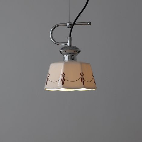 Suspension céramique 6W LED sans scintillement lumière chaude 2700K, lampe rétro 220V, câble 2m réglable (1/5)