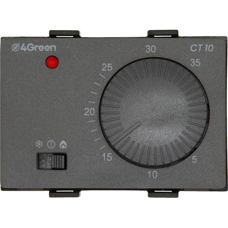 Termostato da Incasso 503 Regolazione a Manopola Controllo Temperatura per Caldaia e Climatizzazione Alimentazione 230V Frontalini Bianco e Grigio Antracite Inclusi 4Green 4G000400 (1/4)