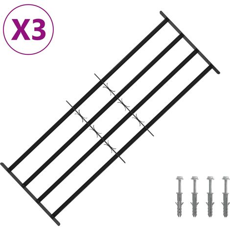 vidaXL Security Grille for Windows with 4 Crossbars 3 pcs 93-174 cm