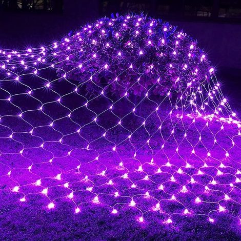 Guirlande Lumineuse En Résille 200 Led 3x2 M Violet - Étanche Ip44 - 8 Modes - Pour Extérieur Jardin Arbre Haie Pergola Décoration Mariage (1/5)