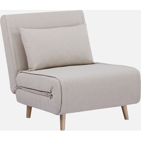 Poltrona letto convertibile tessuto con piedi in legno 1 posto (1/5)