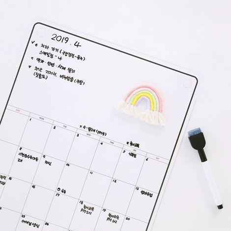 Tableau Magnétique Mensuel pour Frigo - Planificateur Quotidien Aimanté Tableau Mémo Calendrier Magnétique