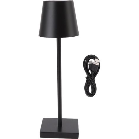 Ortviai Lampe de Table LED Rechargeable Tactile sans Fil, Dimmable, 35 cm, Noir – Idéale pour Bar, Restaurant ou Salon (1/5)