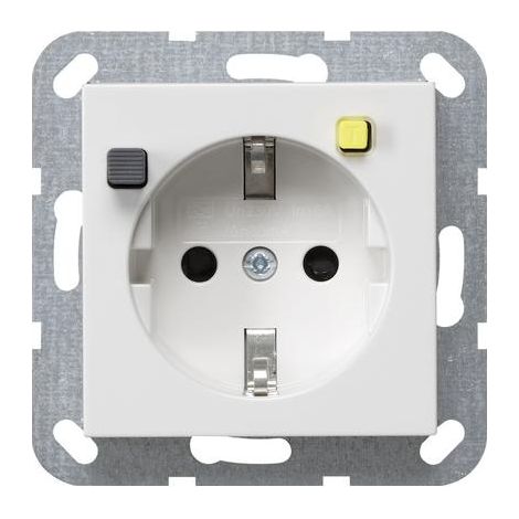 Gira Presa con salvavita 30 mA SP System 55 Bianco puro [267703], 2677 03