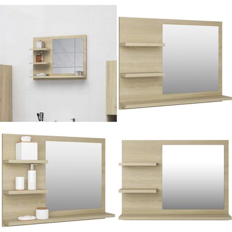 Miroir de salle de bain chêne sonoma bois d’ingénierie - miroir - miroirs - Home & Living (1/5)