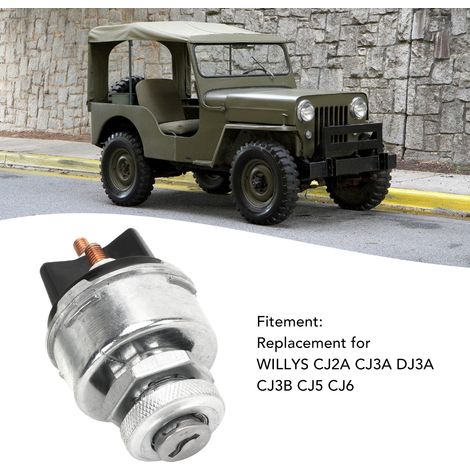 Interrupteur de Contact avec 2 Clés 942918 pour WILLYS CJ2A CJ3A DJ3A CJ3B CJ5 CJ6 - Remplacement Aluminium
