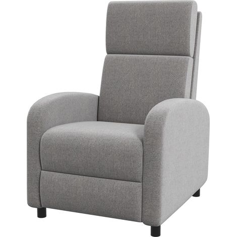 Relaxsessel Fernsehsessel Mit Liegefunktion Gepolstert Tv-Sessel Liegesessel Mit Leinenoptik, Fußstütze, Bis 120 Kg Belastbar, Für Wohnzimmer, Grau