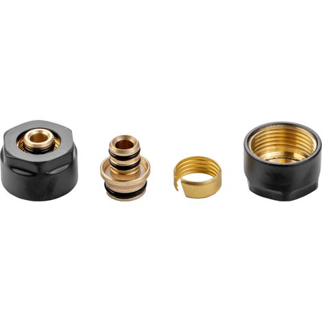 Valx Set di connettori di installazione per tubi PEX 3/4″x16 mm nero opaco 2 pezzi.