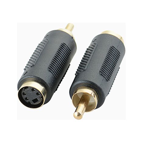 Vergoldeter AV-Stecker auf S-Anschluss-Buchse Audioadapter, RCA-Stecker auf S-Video-Buchse Videoadapter. (1/5)