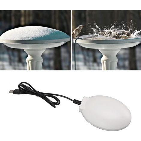 Dégivrage chauffant pour bain d'oiseaux, bain de jardin et piétonnier, blanc (1/5)