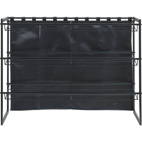 Set di 2 ripiani per scarpe 80 x 32 x 60 cm nero 030009762