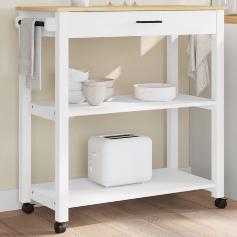 Carrito de cocina MONZA madera maciza de pino 84x40x88,5 cm vidaXL (1/5)