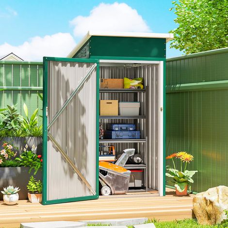 Abri de jardin métal 107.5x91x185cm – Acier zingué résistant aux intempéries – Résistance corrosion et UV – Avec ventilation – 0.74 m² de surface (1/5)