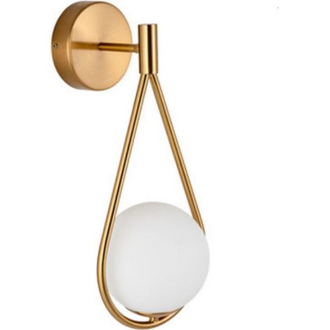 Applique murale vintage LED chambre, spot industriel ronde ajustable, lampe sphérique en verre métal bronze, éclairage mural intérieur E27, design gouttelettes d'eau, deco salon couloir (1/5)