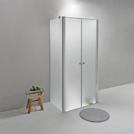BOX DOCCIA ELITE TRE LATI 70x100x70 CM APERTURA SALOON OPACO (1/4)