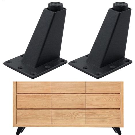 Tischbeine für Möbel und Sofas – geeignet für Schränke, Couchtische, Fernseher und andere Möbel. Höhenverstellbar. 4 Stück, 8 x 7 x 6,3 cm. Robust, langlebig und hochbelastbar. Abriebfestes und glatte (1/5)