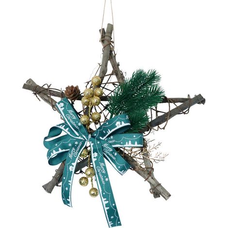 Weihnachtskranz aus künstlichen Tannenzapfen und Beeren, Wandbehang für die Haustür