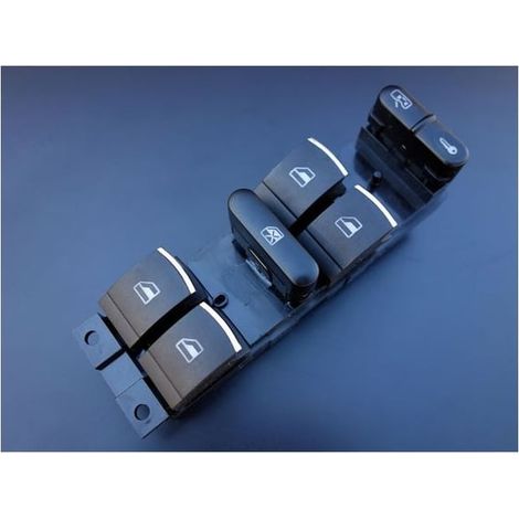 Bouton de lève-vitre chromé pour VW Golf 4, Passat 3B, Seat Leon et Toledo (1/2)