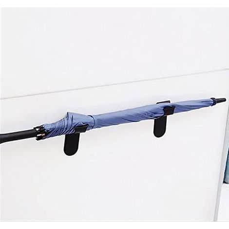 BelleRise – Selbstklebender Regenschirmhalter – Ultraleichtes PP – Bohrfreie Montage – Für Auto, Kleiderschrank, platzsparend – Schwarz (1/5)