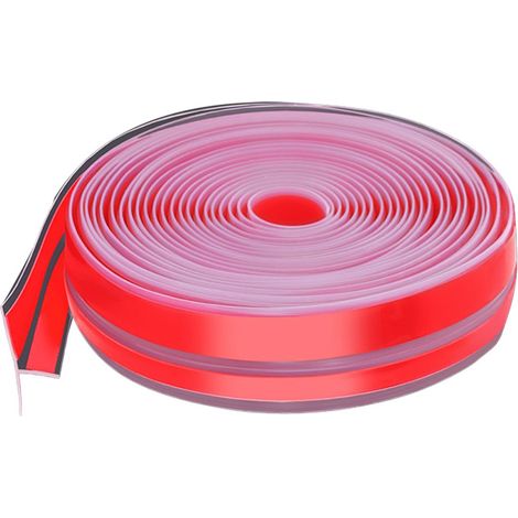 Beyamis Joint d'étanchéité en silicone transparent en forme de T, coupe-vent, imperméable, adhésif double face, bande de 6 m pour porte (1/5)