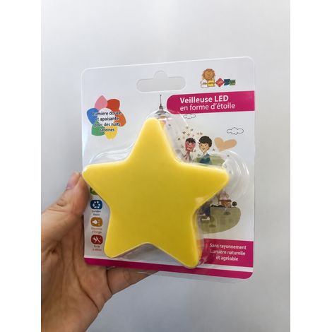 Veilleuse LED étoile capteur crépusculaire prise européenne lumière bleue 0,5 W réf 4955 20 g – Livraison gratuite (1/5)