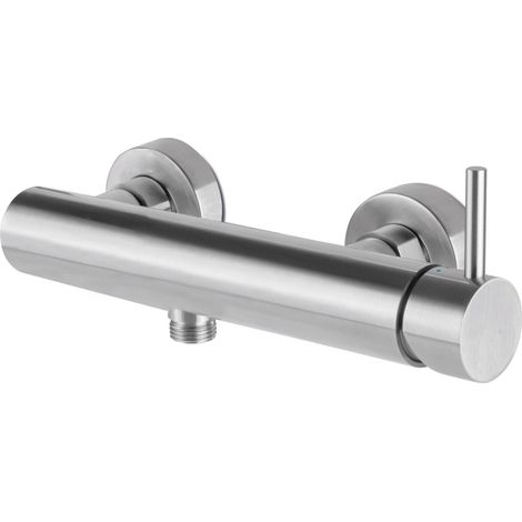 Rubinetto Miscelatore Monocomando Doccia in Acciaio Inox Satinato Nilo (1/2)