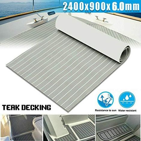 240 cm × 90 cm × 6 mm Eva accessoires de pont moussant, tapis antidérapant de plancher marin de bateau yacht, tapis auto - adhésif (1/5)