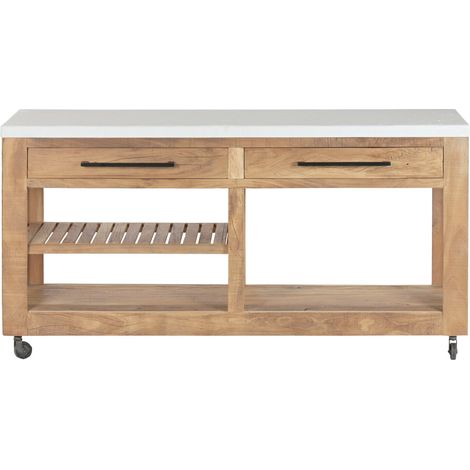 Consola Madera Reciclada Mango 150X40X80 Ruedas (1/5)
