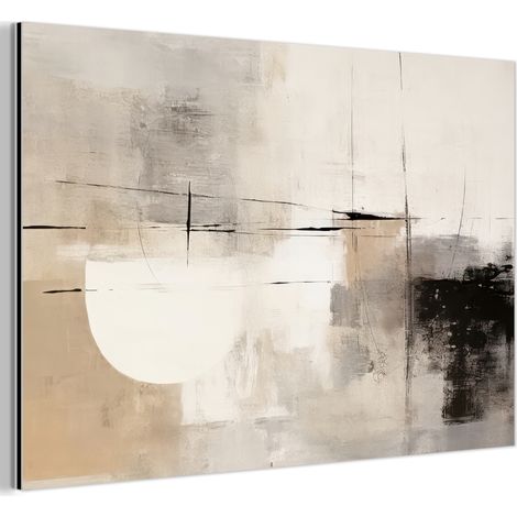TABLEAU EN MÉTAL Abstrait - Art - Gris Décoration Salon 90x60 (1/5)