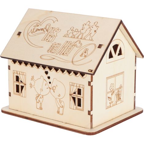 Tirelire japonaise en bois en forme de maison, tirelire légère décorative, cadeau festif (1/4)
