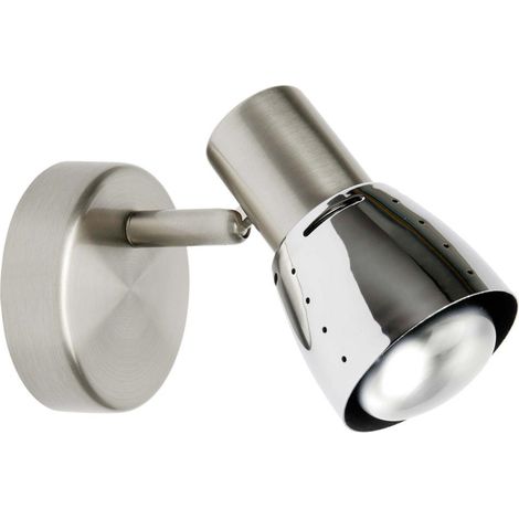 BRILLIANT Lampe Lava Wandspot eisen/chrom 1x R50, E14, 40W, geeignet für Reflektorlampen (nicht enthalten) Kopf schwenkbar (1/3)