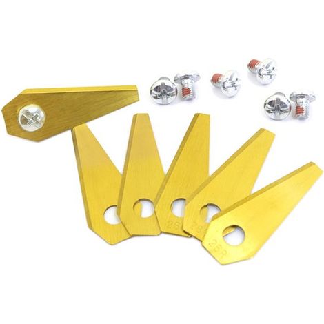 18 x Lames de tondeuse à gazon - Or(49 x 19 x 1 MM) - avec vis - Accessoires de tonte - Convient pour robot tondeuse Bosch (1/5)