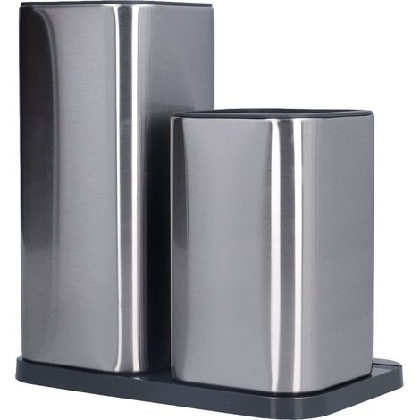 Porte-couteau universel, porte-couteau en acier inoxydable, grand porte-ustensiles de cuisine, rangement des ustensiles de cuisine, accessoires de cuisine, amovible, facile à nettoyer cuisine (1/5)