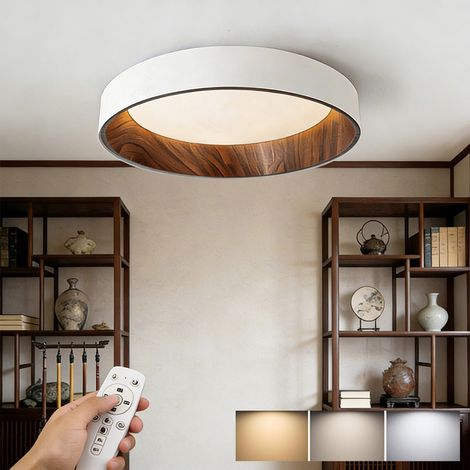 BOMCLAP Plafonnier LED Rond 40cm avec Télécommande - Variateur d’Intensité Gradation (3000K/4000K/6000K) - Éclairage Dimmable pour Chambre, Salon (1/5)
