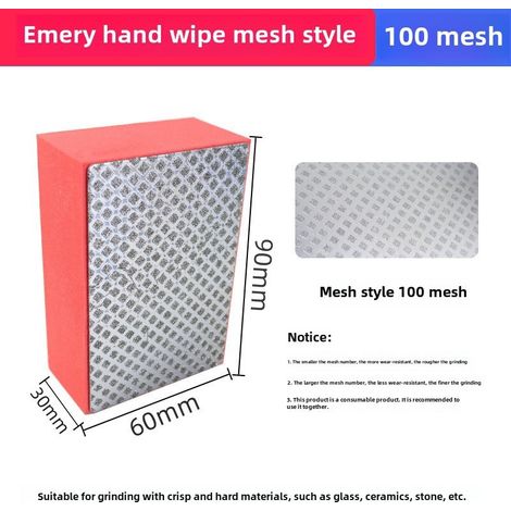 Outil de meulage pour bordures de carrelage en céramique et de verre, outil de polissage diamanté pour bordures, plaque de pierre, outil de nettoyage manuel Emery (Mesh 100) (1/5)