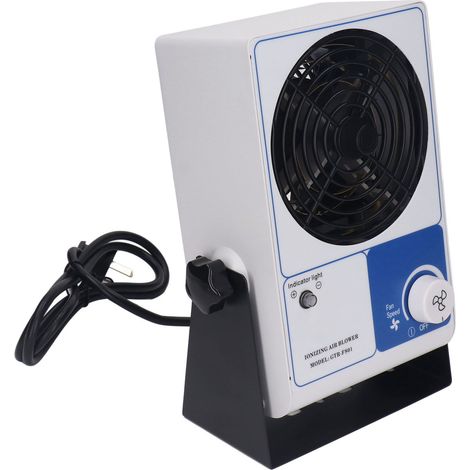 Ventilateur ioniseur antistatique réglable 220‑240V pour lignes de production, souffleur d'air ionisé de bureau, élimination de poussière ESD, fiche AU. (1/5)