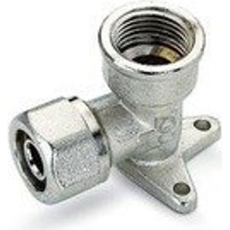 Nemo Go pex alu clamp plaque murale simple ø16mm x 1/2f chromé (par 2) (1/3)