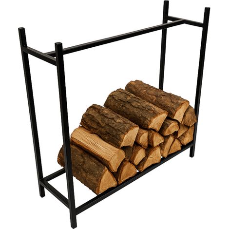 Brennholzregal, Metall, schwarz, massiv, Loft-Stil, 110 x 110 x 35 cm  BEGRYF