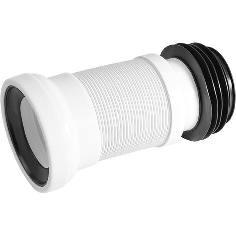 Tuyau de raccordement flexible pour WC - Rallonge de tuyau de vidange - Kit de raccordement universel - Réglable de 250 à 500 mm - Pour siphon et siphon (1/5)