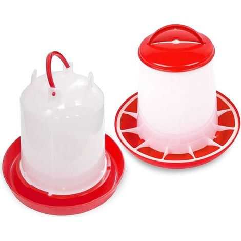 Ensemble de 2 abreuvoirs 3L et mangeoire 2Kg, abreuvoir entièrement automatique pour poussins,-LIAIKI (1/5)