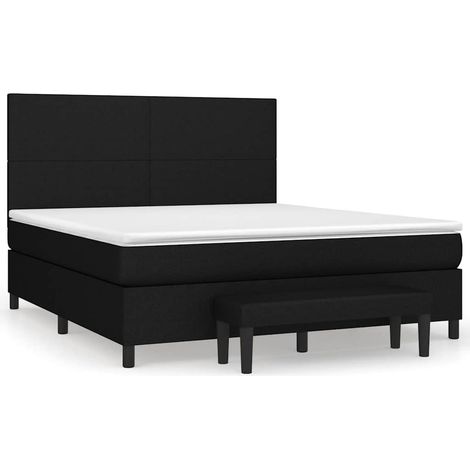 Maison Exclusive - Cama box spring con colchón tela negro 180x200 (1/5)