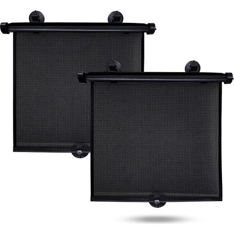 Pare-soleil latéral voiture 2 pièces UV bébé 38x43 cm rétractable voyage (1/4)