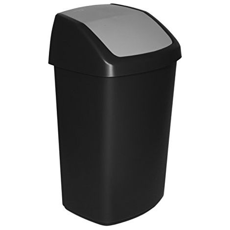 CURVER 229390 SWING POUBELLE PLASTIQUE NOIR/GRIS 40,6 X 66,8 X 34 CM 50 L