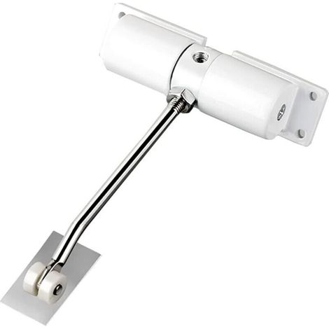 Adjustable Automatic Door Closer – Stainless Steel and Zinc Alloy – Max Load 60 kg – For Doors up to 1000 mm – White (1/5)
