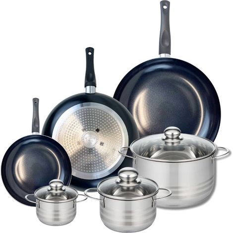 Ensemble de 3 Poêles de cuisson 20, 28 et 32 cm et 3 faitouts 12, 16 et 24 cm Elo Prima Brillant (1/5)